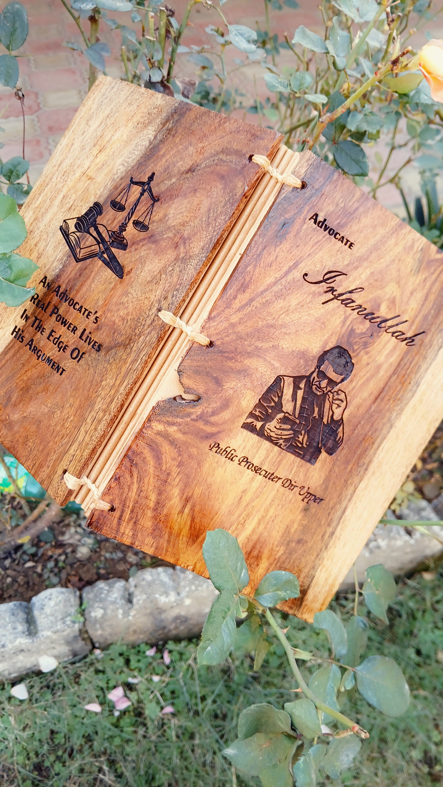 Customized Wooden Engraved Diary – Personalized Name & Photo Journal