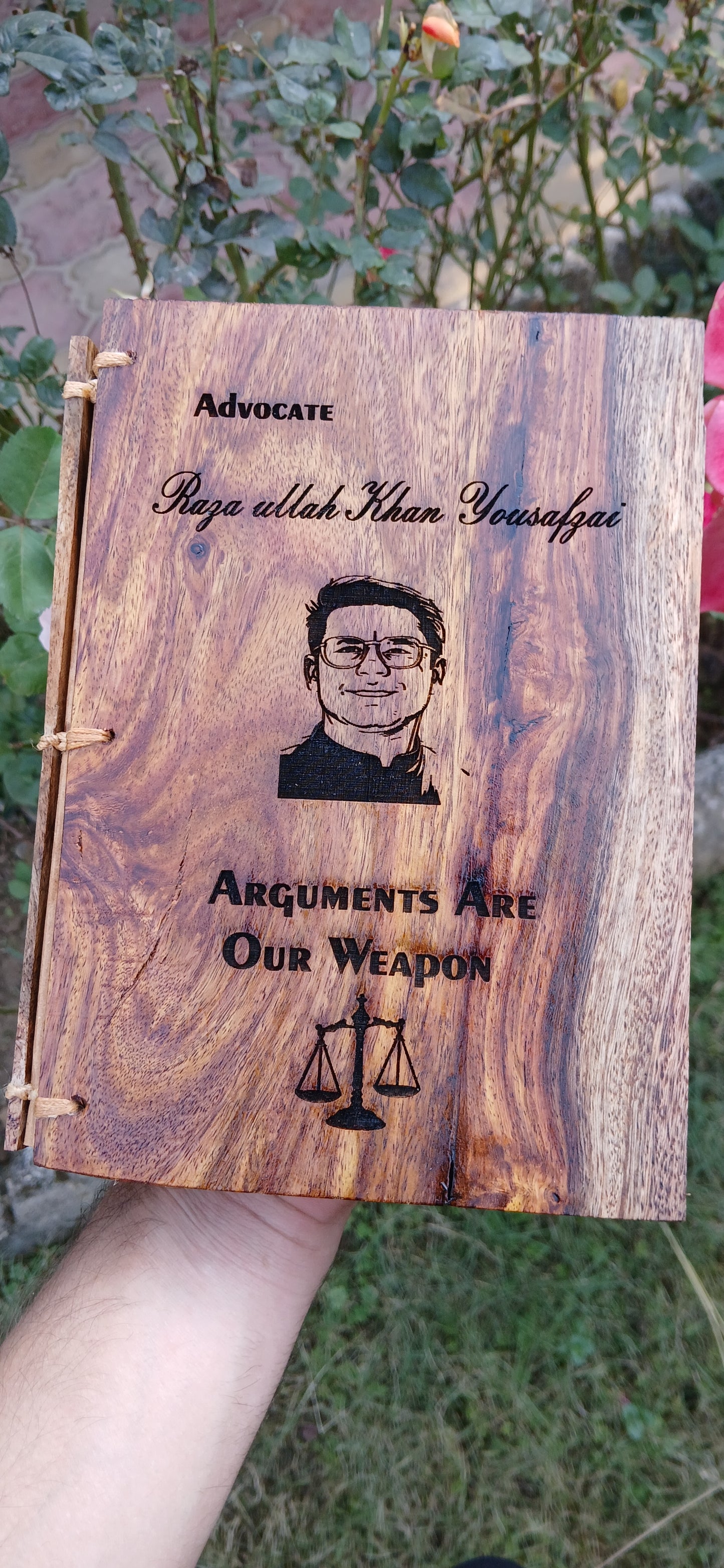 Customized Wooden Engraved Diary – Personalized Name & Photo Journal