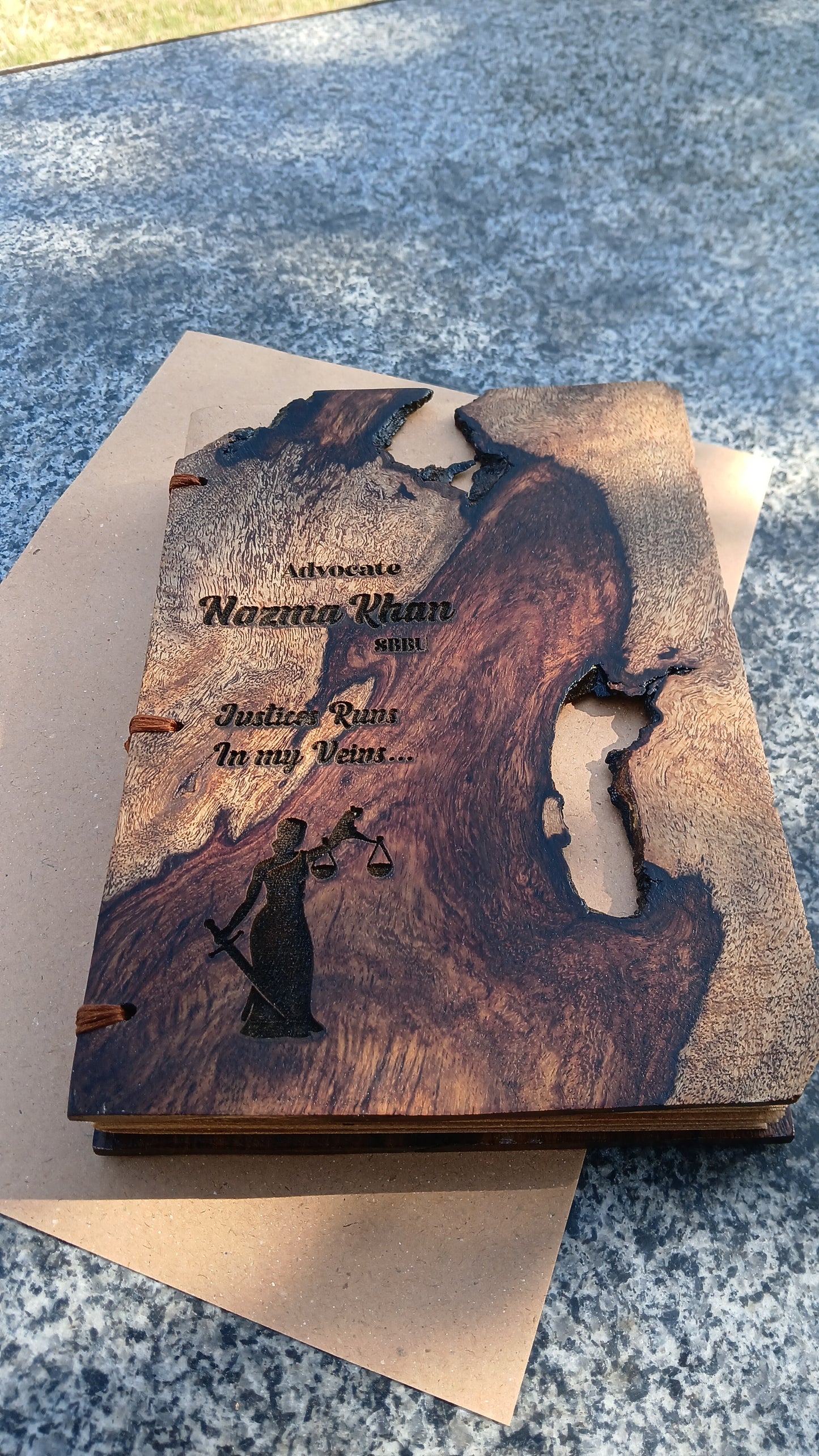 Customized Wooden Engraved Diary – Personalized Name & Photo Journal
