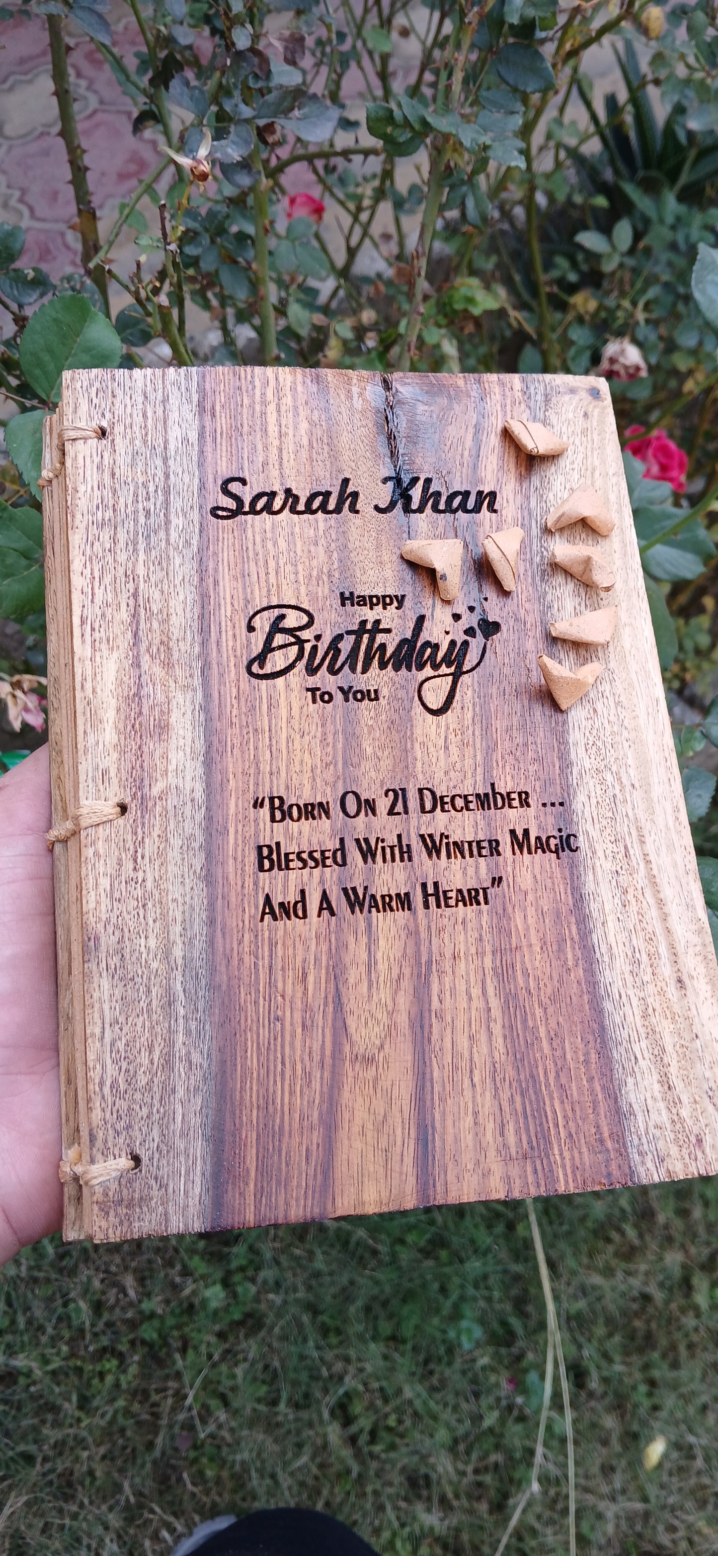 Customized Wooden Engraved Diary – Personalized Name & Photo Journal
